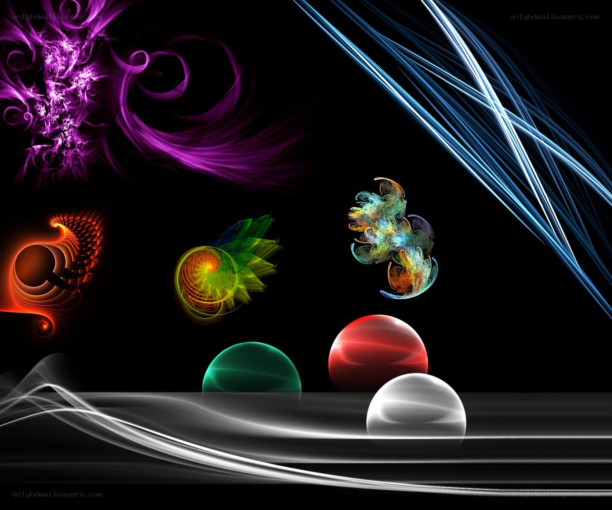 Abstract fractal art collage
