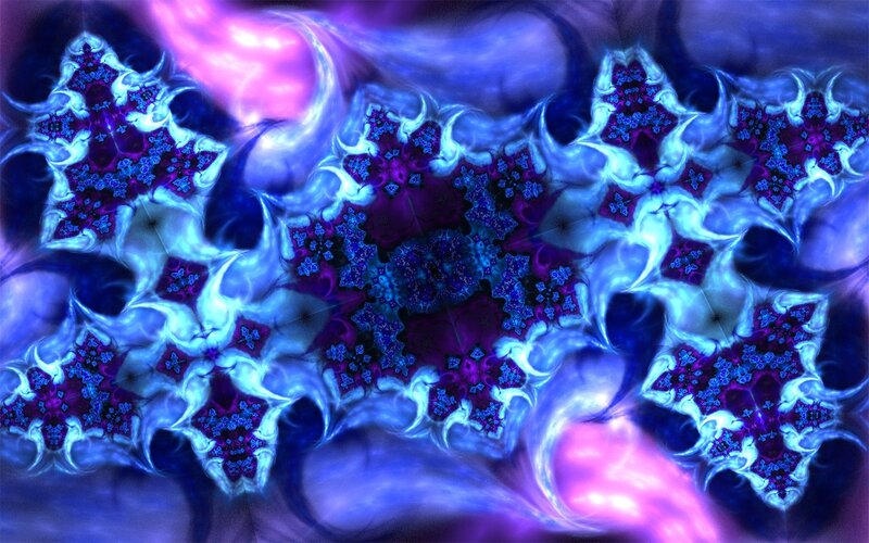 Abstract fractal art with blue and purple hues