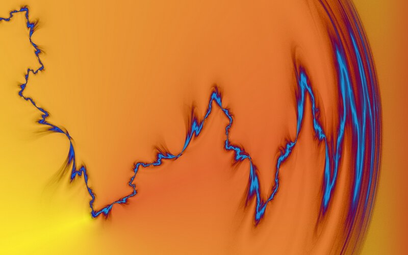 Abstract fractal art with blue lines