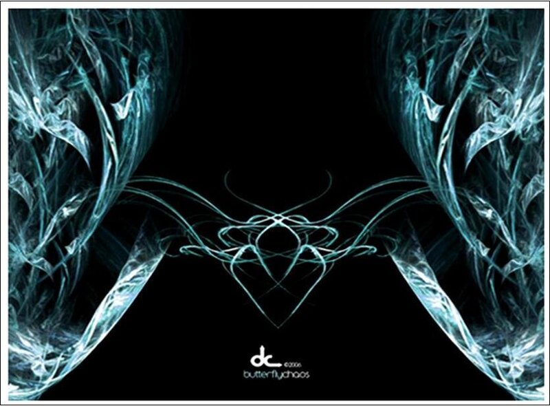 Abstract fractal art with butterfly motif
