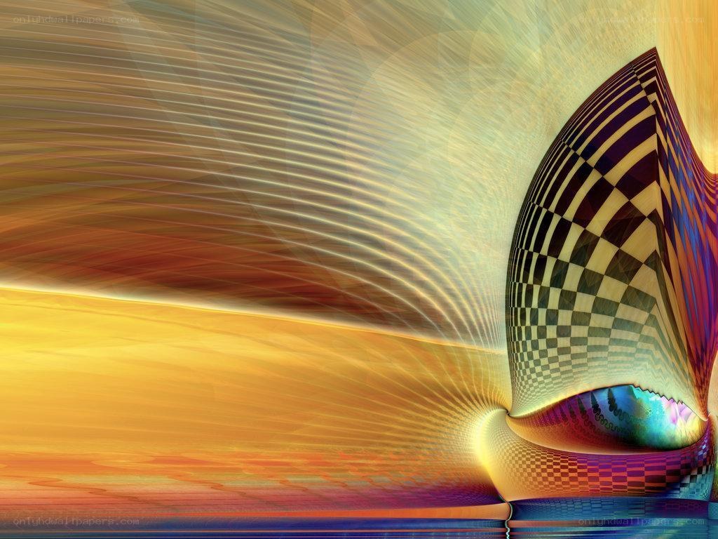 Abstract fractal art with checkerboard pattern