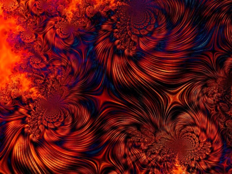 Abstract fractal art with fiery colors