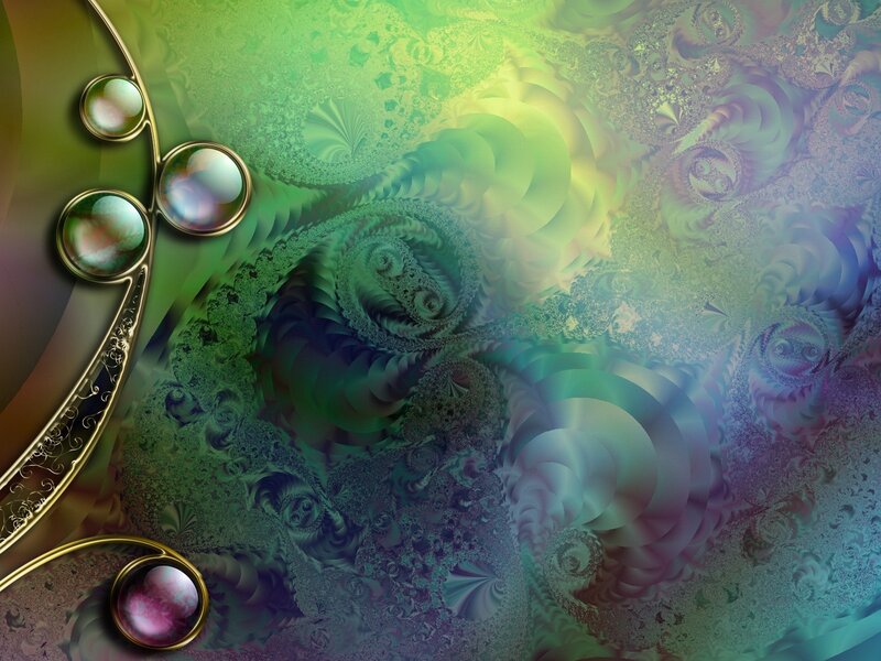 Abstract fractal art with gemstones