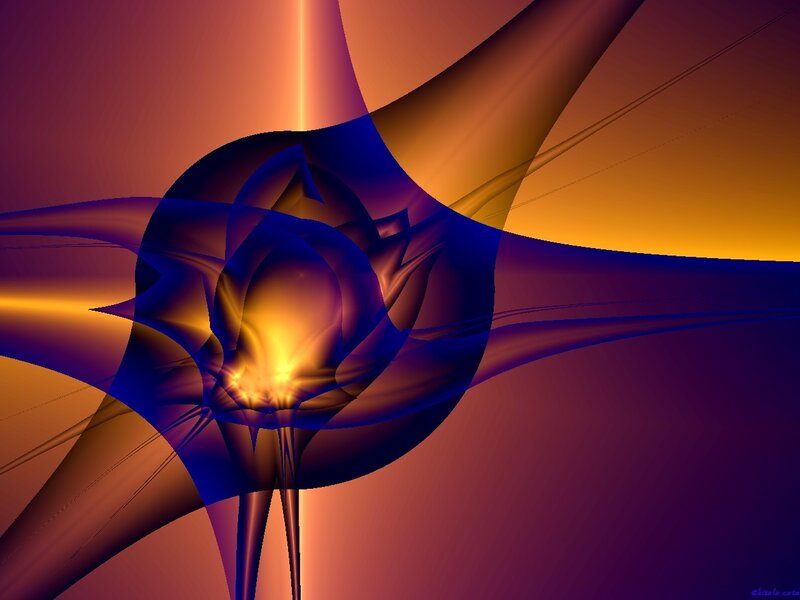 Abstract fractal art with glowing center