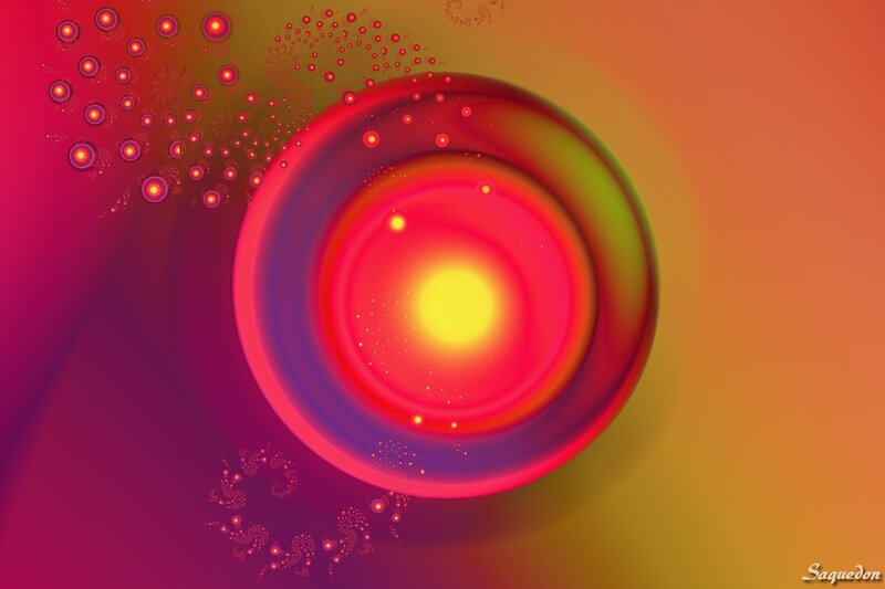 Abstract fractal art with glowing center