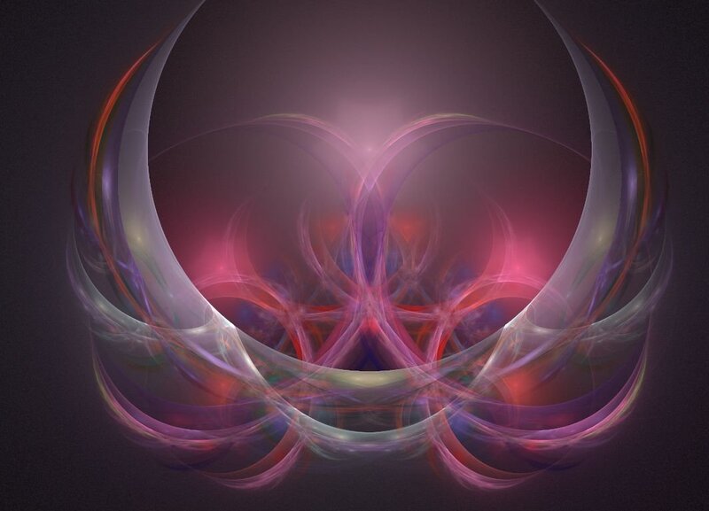 Abstract fractal art with glowing curves