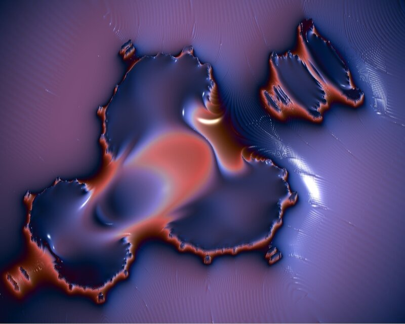 Abstract fractal art with glowing edges