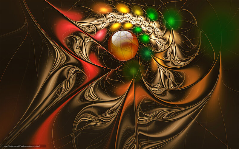 Abstract fractal art with glowing lights