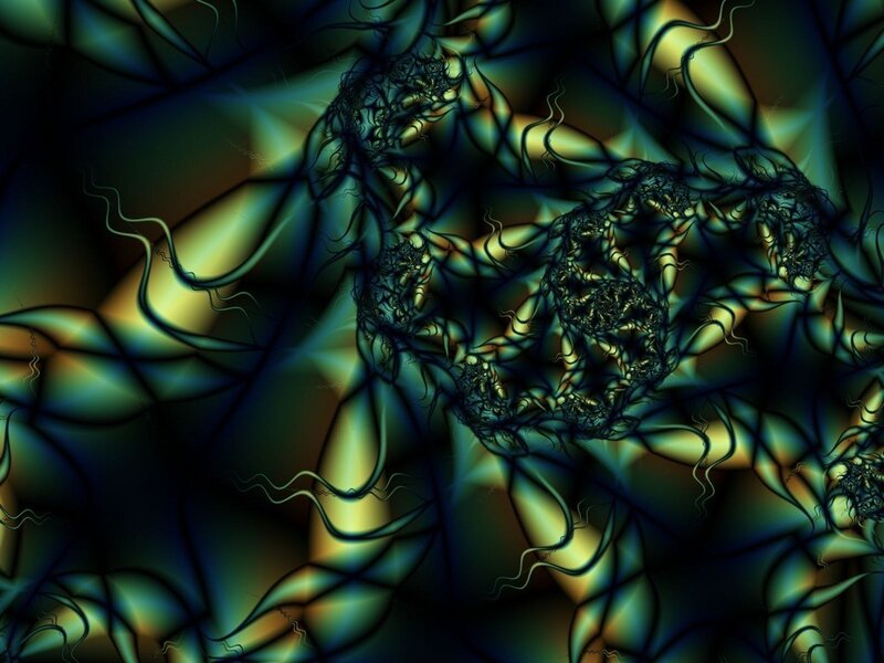 Abstract fractal art with glowing lines