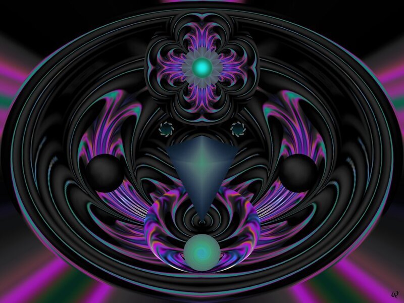 Abstract fractal art with glowing patterns