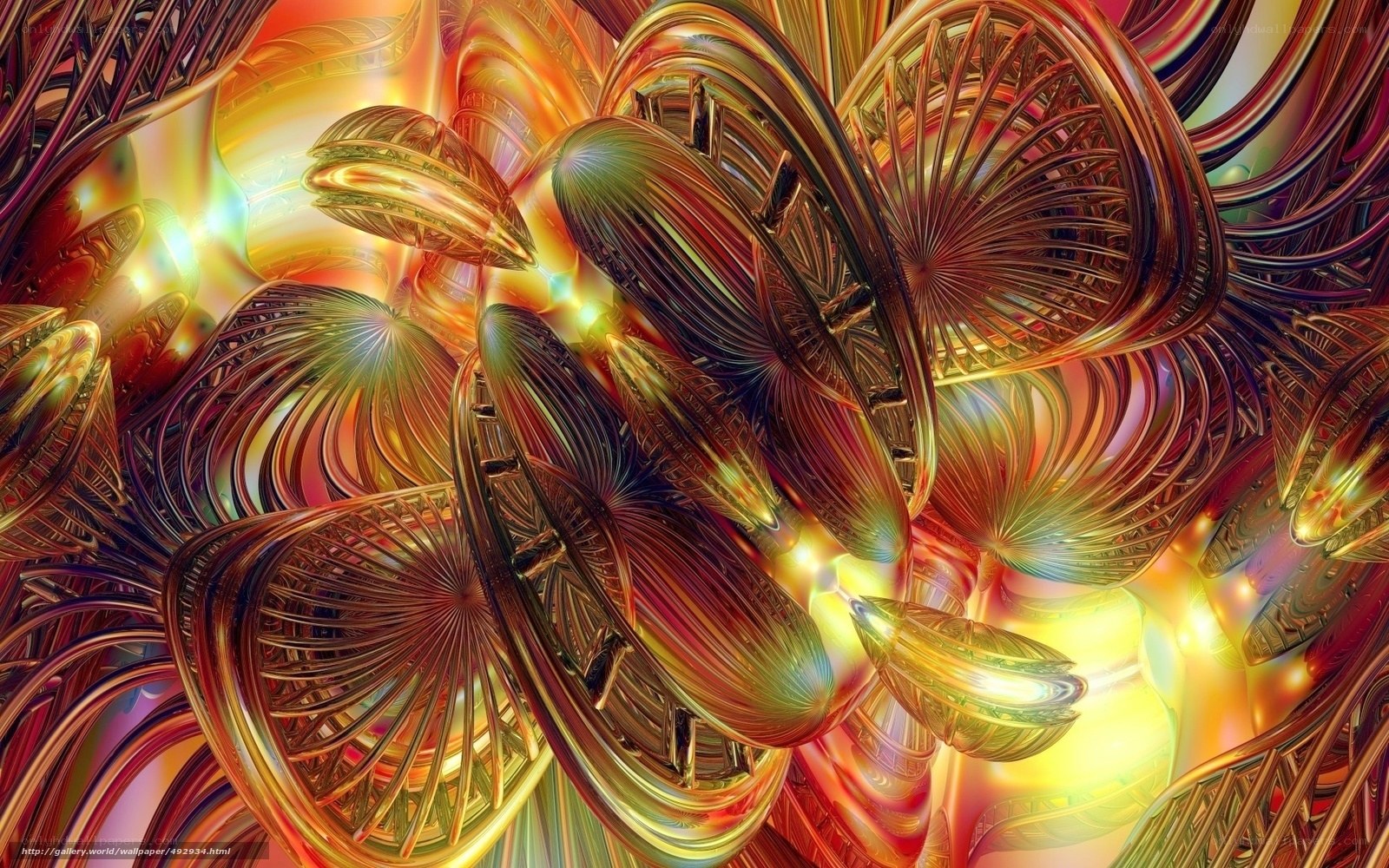 Abstract fractal art with glowing patterns