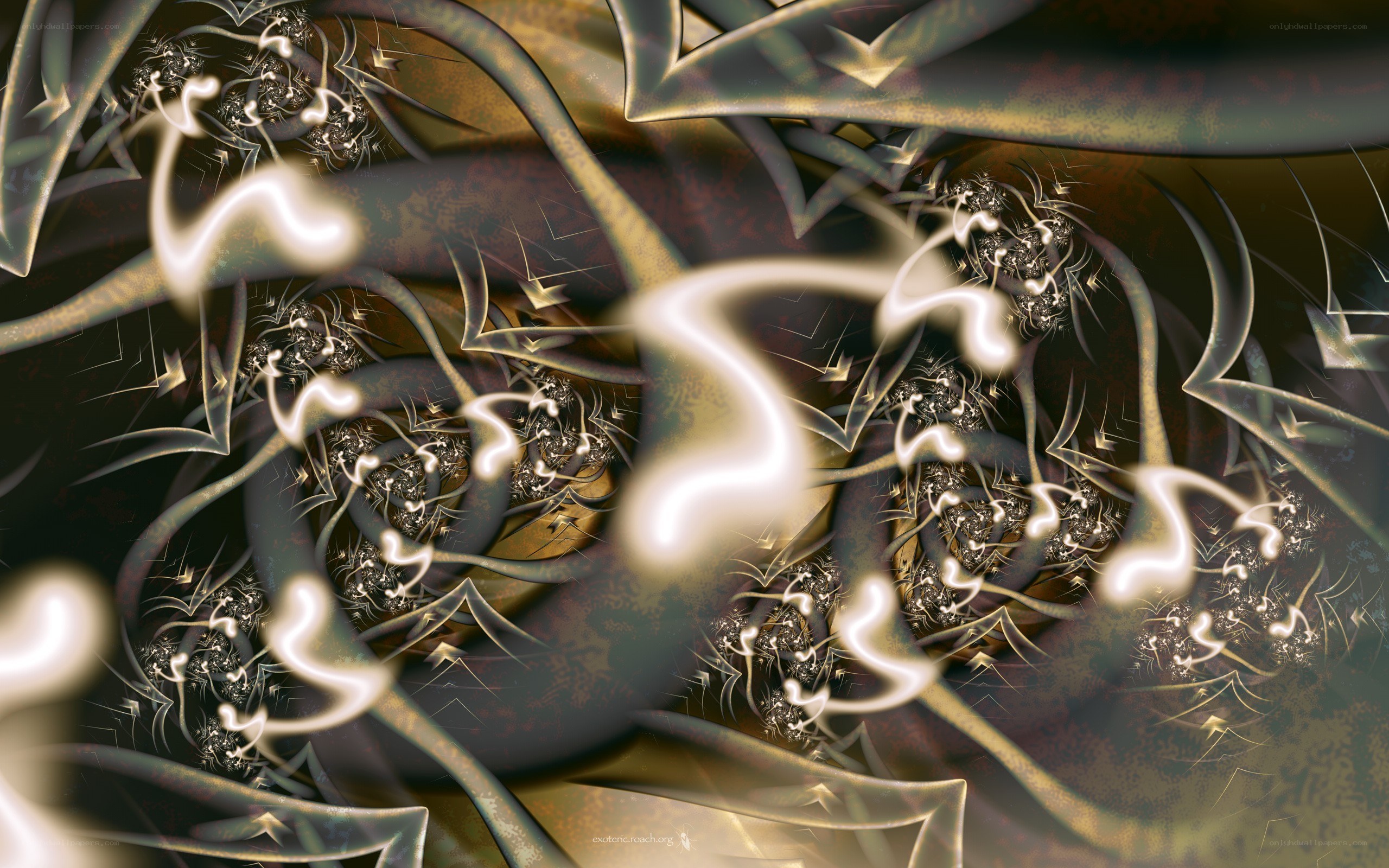 Abstract fractal art with glowing patterns