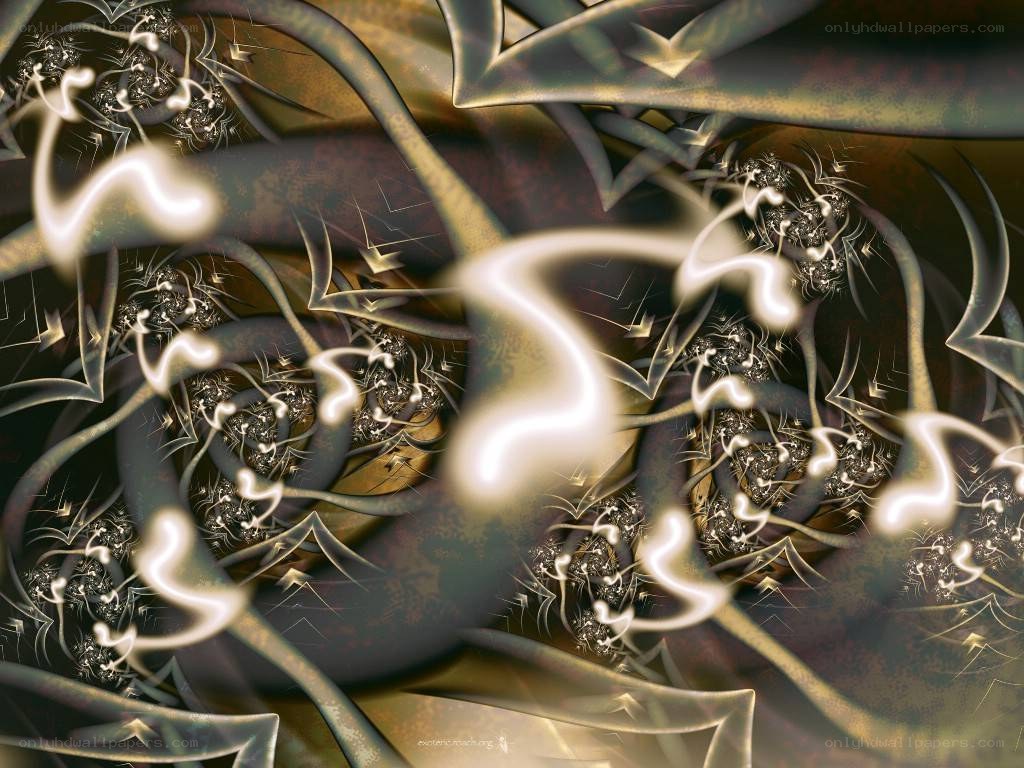 Abstract fractal art with glowing patterns