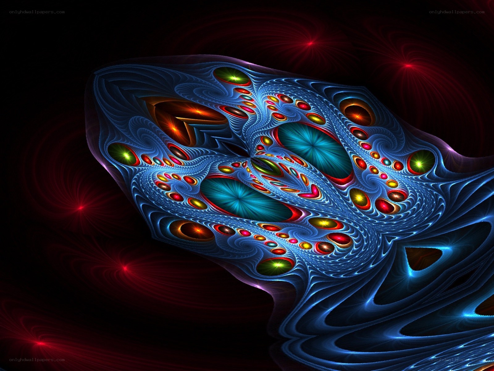 Abstract fractal art with glowing patterns