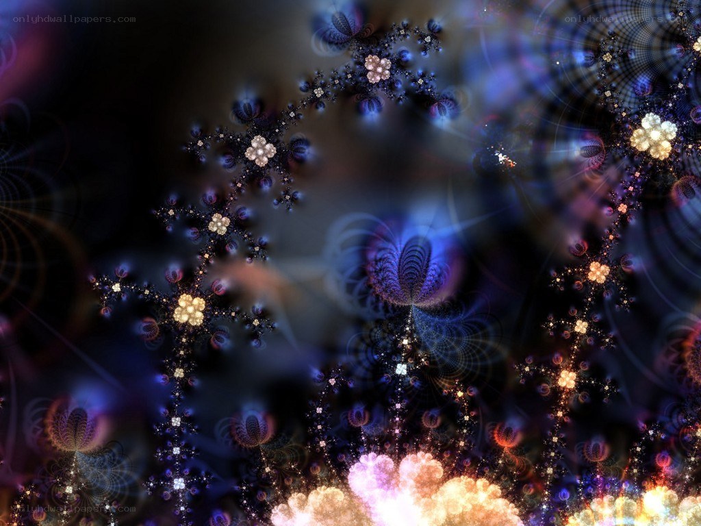 Abstract fractal art with glowing patterns