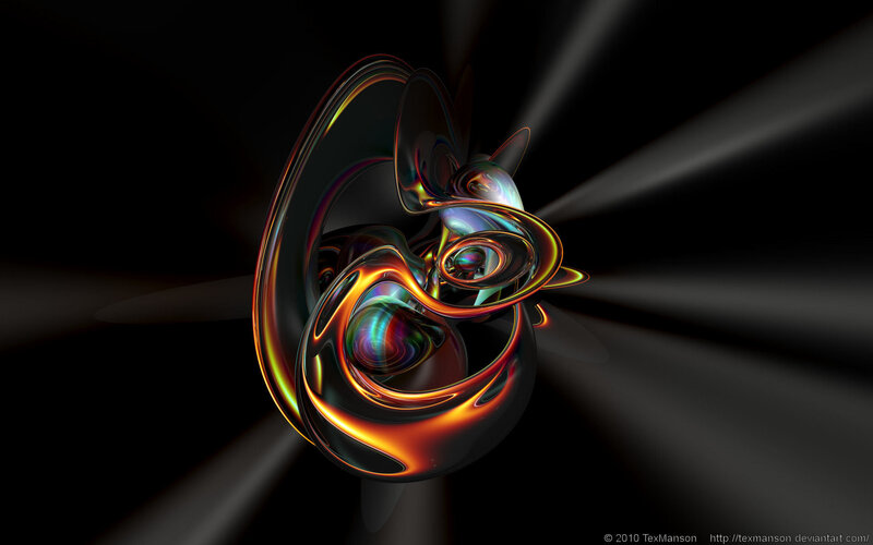 Abstract fractal art with glowing swirls