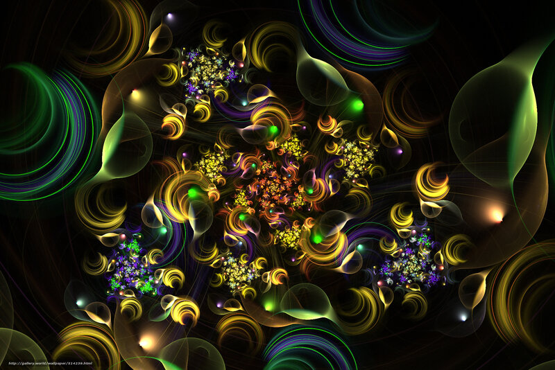 Abstract fractal art with glowing swirls