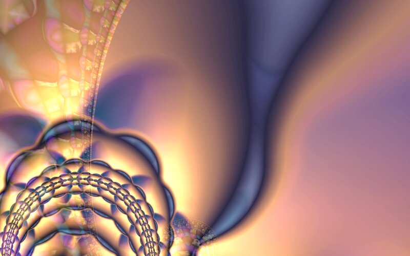 Abstract fractal art with golden light