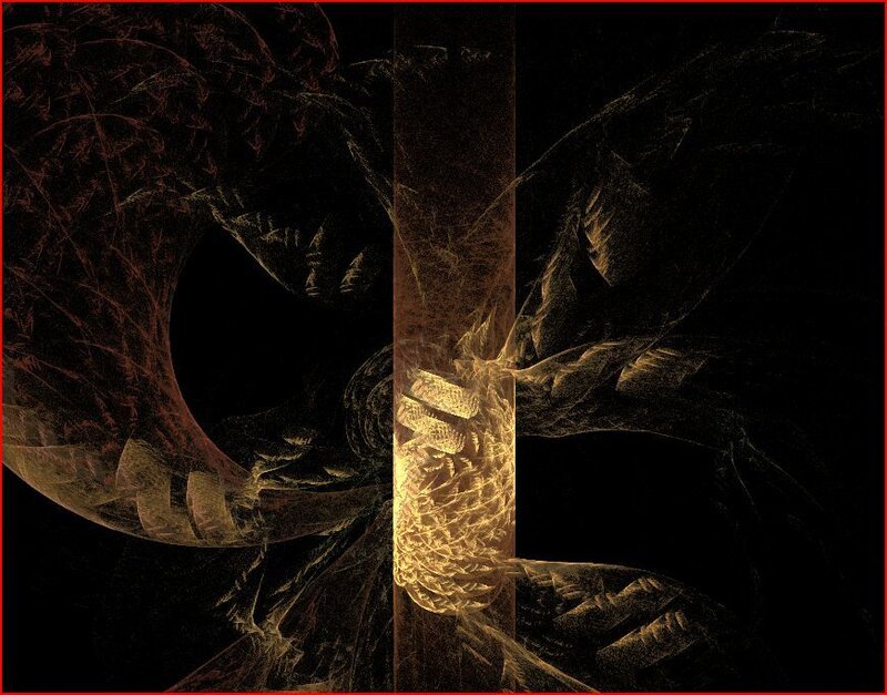 abstract fractal art with golden light