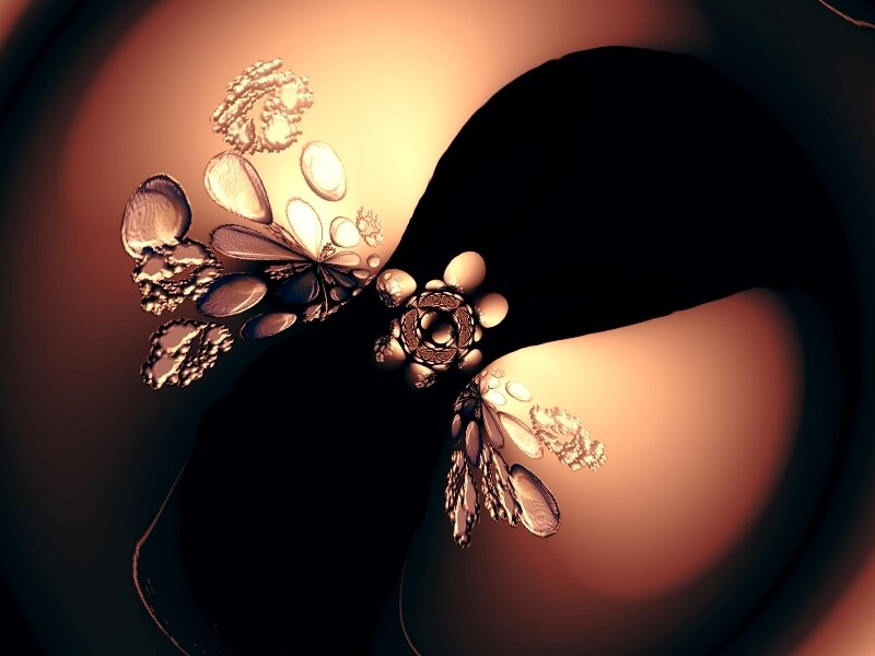 Abstract fractal art with golden patterns