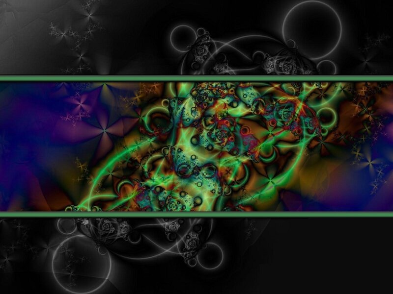abstract fractal art with green accents