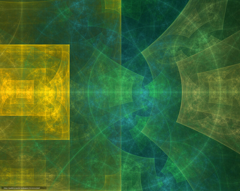 Abstract fractal art with green and yellow
