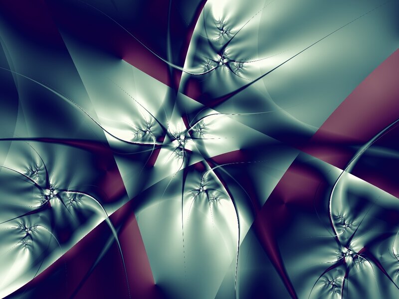 Abstract fractal art with metallic textures