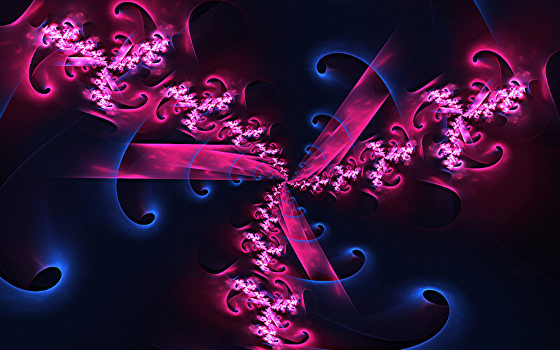 Abstract fractal art with neon colors