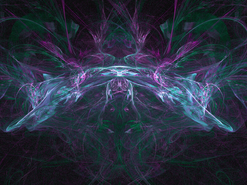 Abstract fractal art with neon colors