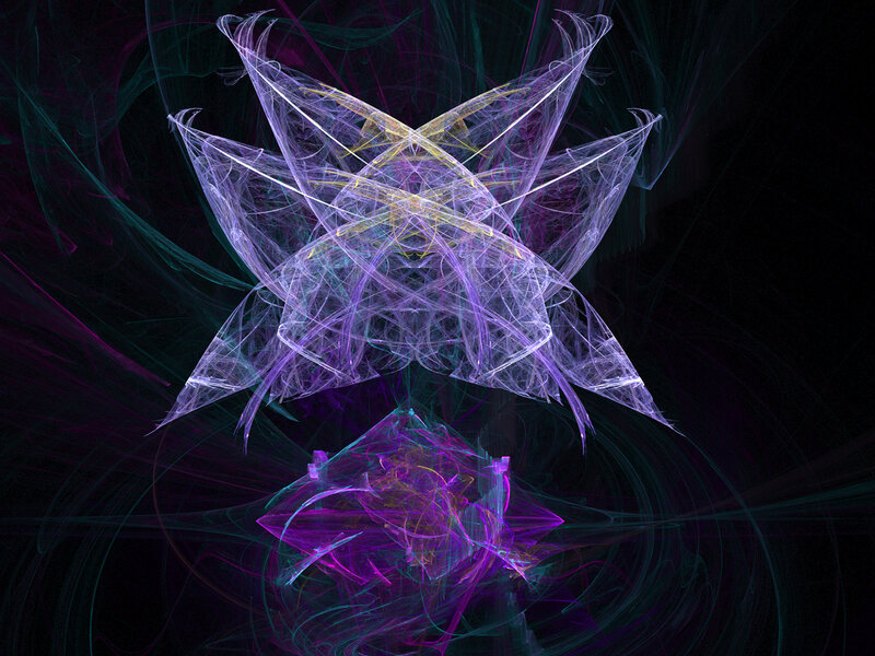 Abstract fractal art with purple and teal