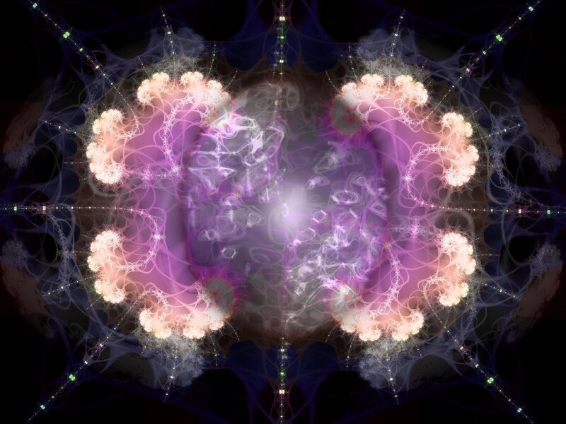 Abstract fractal art with purple and white patterns