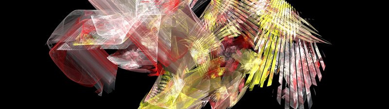 Abstract fractal art with red and yellow