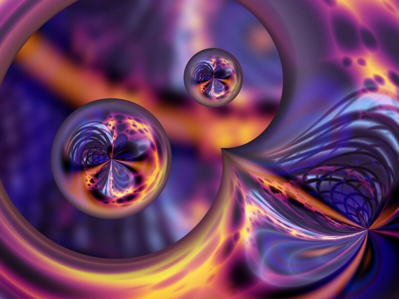 Abstract fractal art with spheres