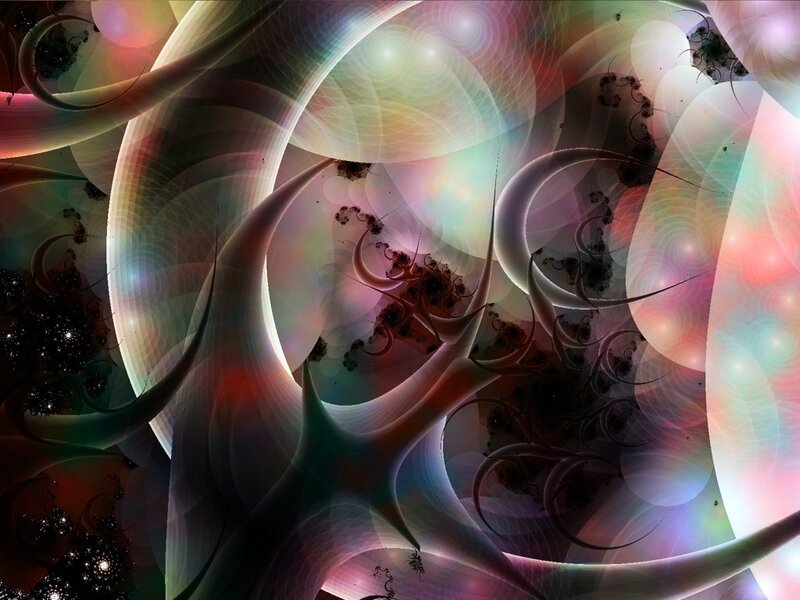 Abstract fractal art with swirling colors
