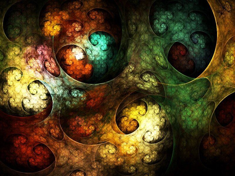 Abstract fractal art with swirling colors