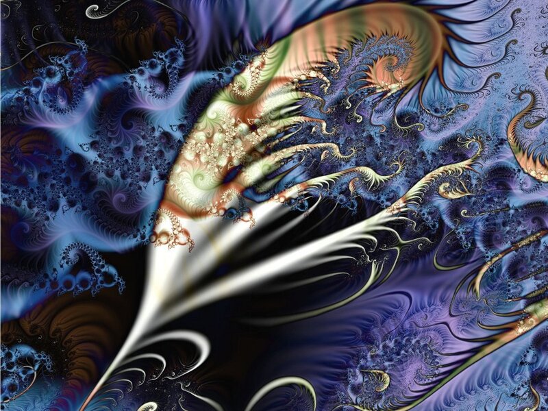 Abstract fractal art with swirling patterns