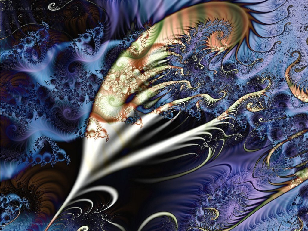 Abstract fractal art with swirling patterns