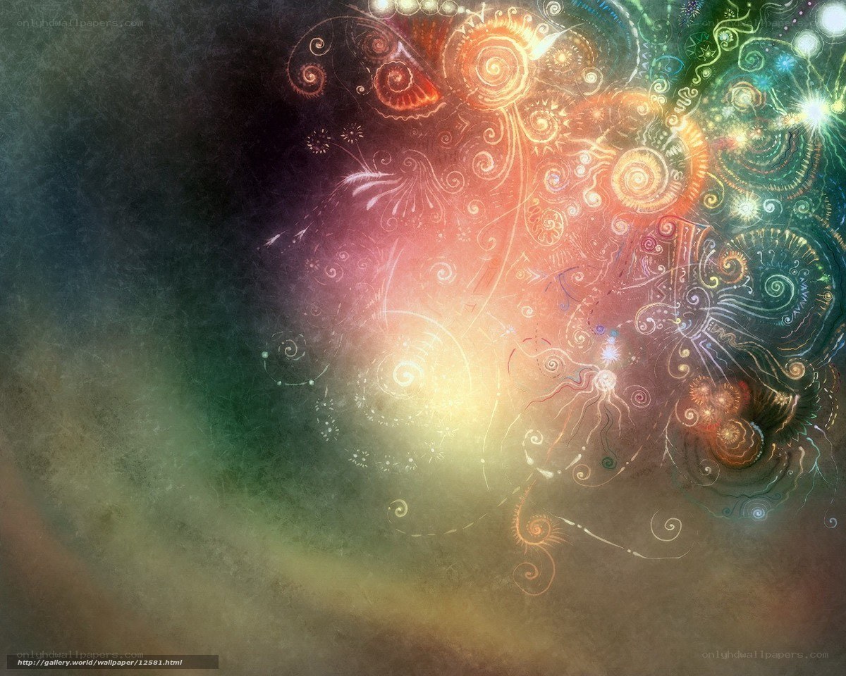 Abstract fractal art with swirls