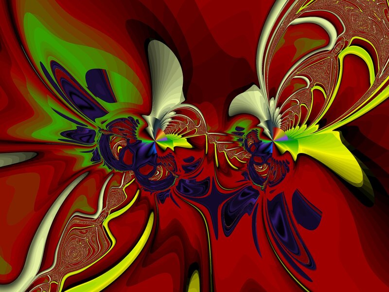 Abstract fractal art with vibrant colors
