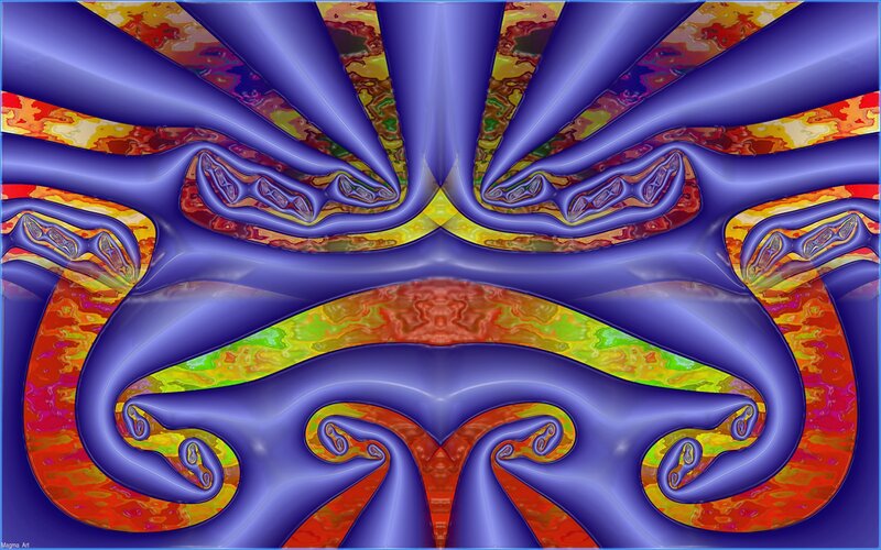 Abstract fractal art with vibrant colors