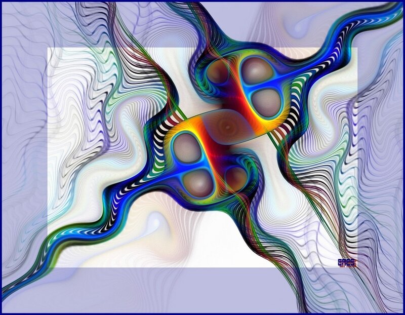 Abstract fractal art with vibrant colors