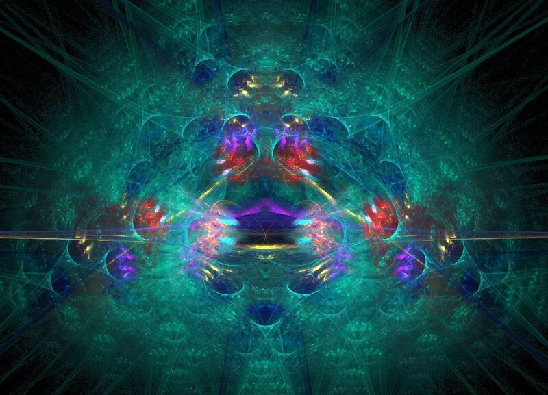 Abstract fractal art with vibrant colors