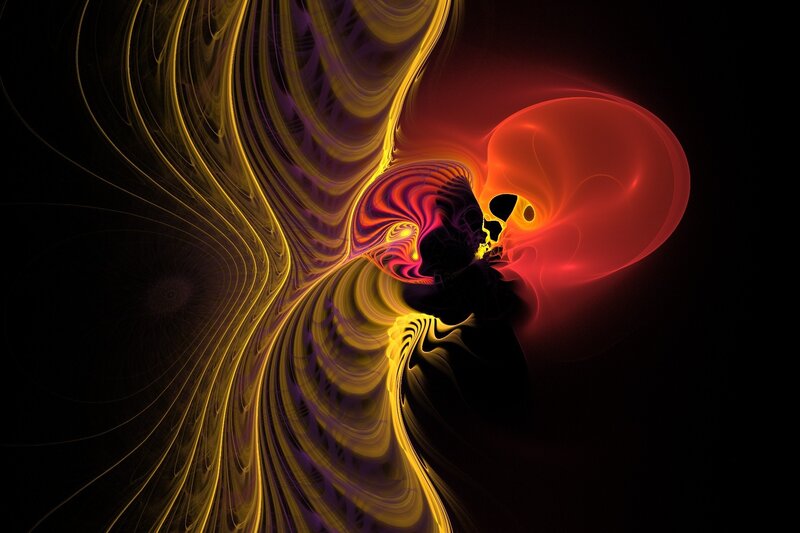 Abstract fractal art with vibrant colors