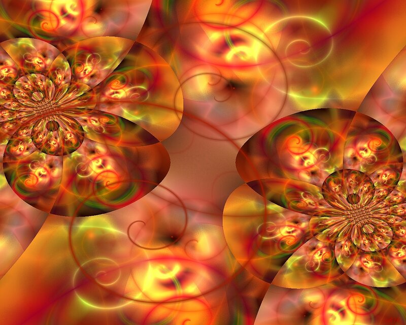 Abstract fractal art with warm tones