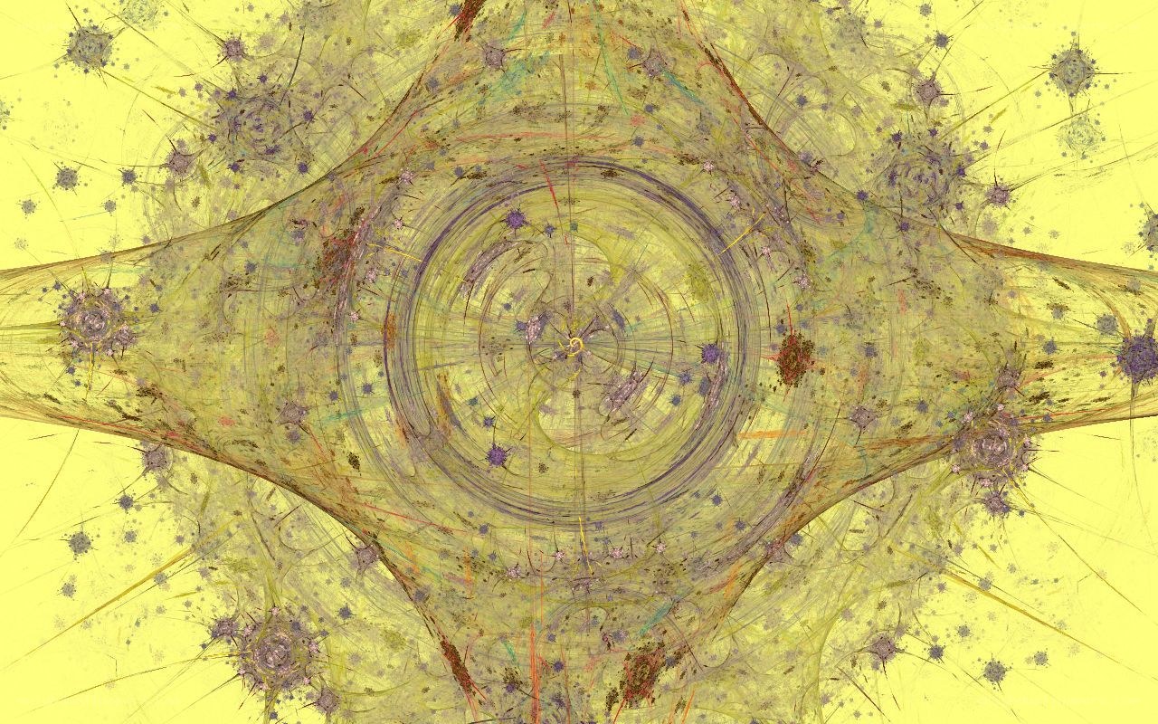 abstract fractal art with yellow background