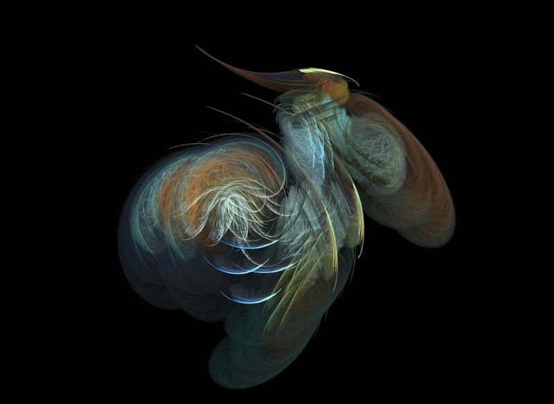 Abstract fractal bird form