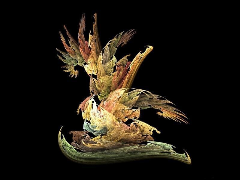 Abstract fractal bird sculpture