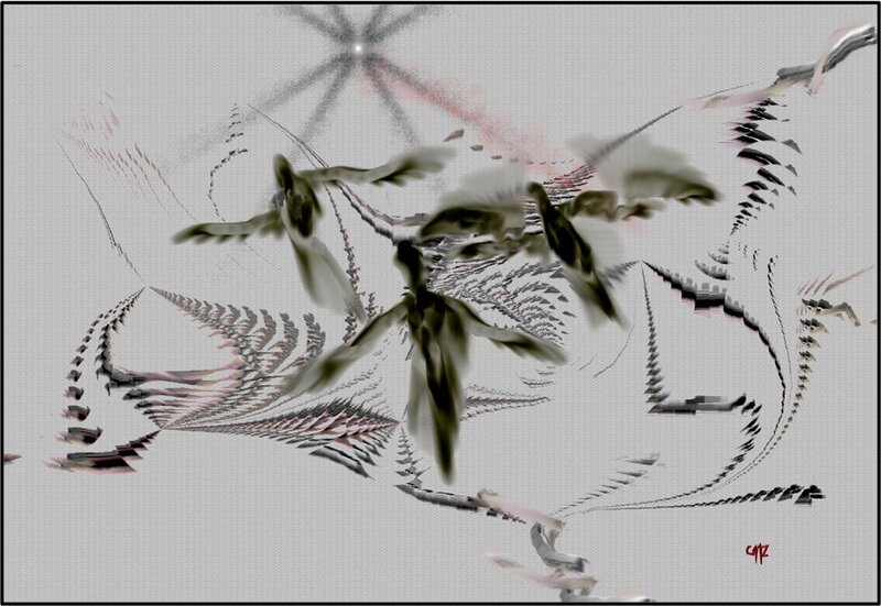 Abstract Fractal Birds — Gray