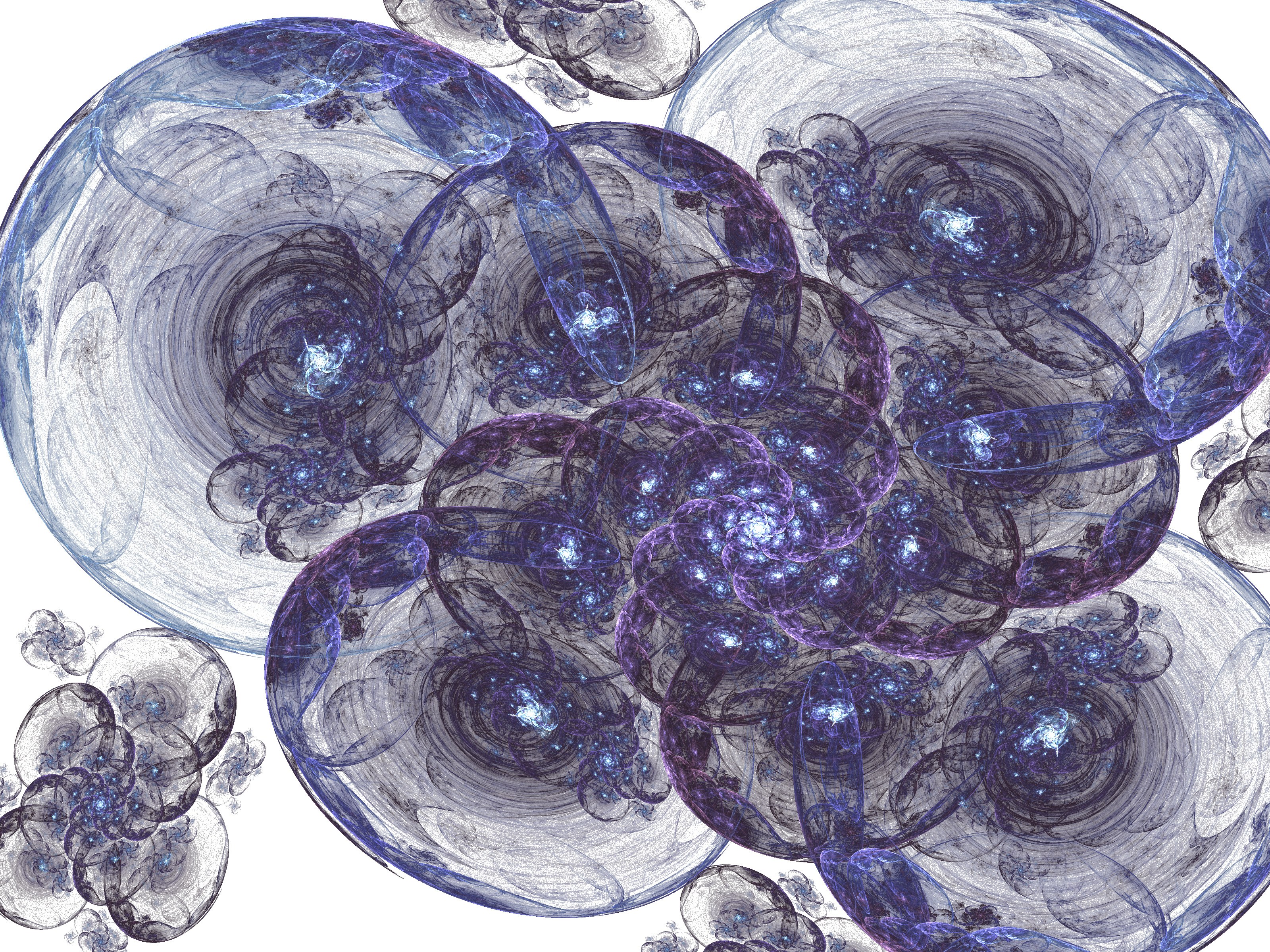 Abstract fractal bubble formation