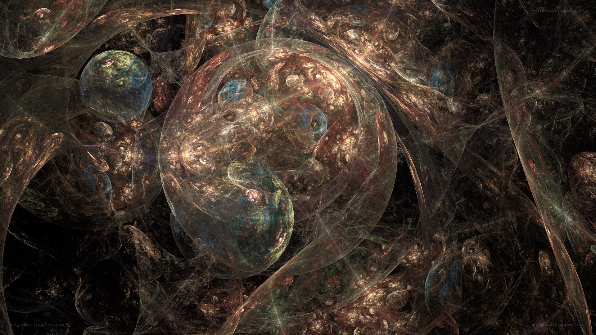 Abstract fractal bubble formation